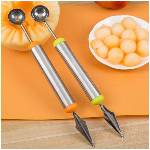 100pcs Multifunctional fruit vegetable tools carving cutter melon scoops ballers stainless steel kitchen gadget accessories