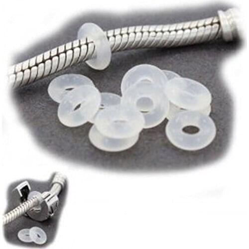 100PCS Silicone Rubber Stoppers Ring Bead Spacer Charm Bracelet For Jewelry DIY A0KD