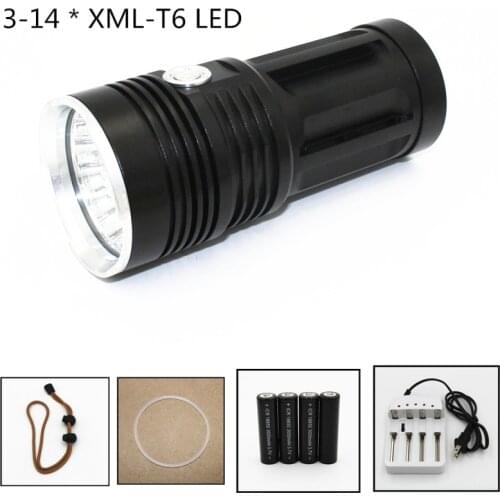 14000 Lumens 3 /4/5/6/7/8/9/10/11/12/13/14 x T6 LED Flashlight Camping Lamp 18650 Aluminum Alloy Torch Light for Outdoor