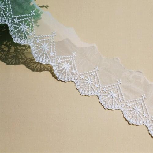 2yard 8.5cm Embroidery net yarn lace hand DIY clothing accessories curtain sofa decoration lace