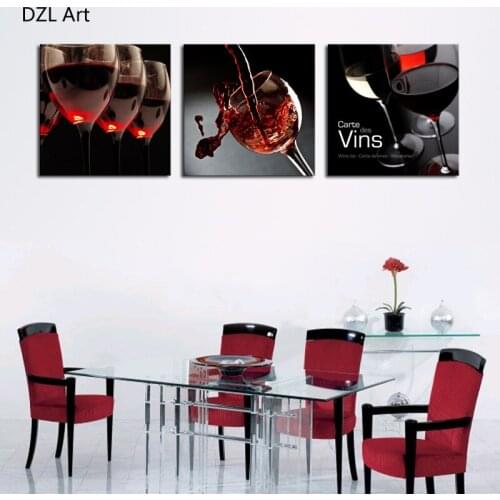 3 Pcs Red Wine Wall Art Picture Home Decoration Living Room Canvas Print Painting Wall Picture Print On Canvas Unframed