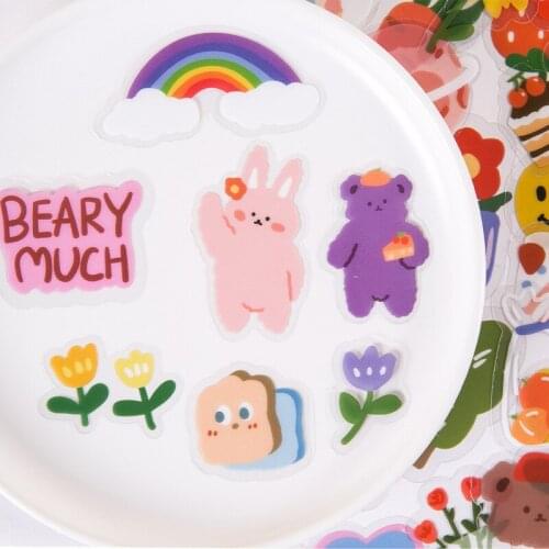 30PCS Kawaii Pink Animal stickers DIY scrapbooking journal base collage mobile diary happy plan decoration stickers