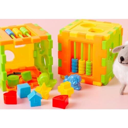 3D Three Dimensional Cognition Cube Abacus Building Block Geometric Shape Puzzle Classification Baby Toy Gift