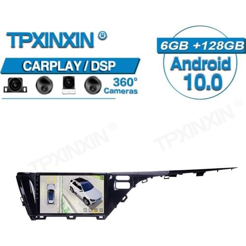 Android 10 For Toyota Camry 2018-2019 Radio 360 HD Auto Surround View Camera Car Multimedia Player Stereo Radio GPS Navigtion