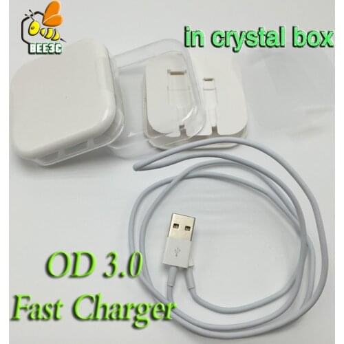 White fast charger chargering cable line 1M genuine in crystal box For iphone x 8 7 5 5s 6s date newest IOS od3.0 mm 100pcs/lot