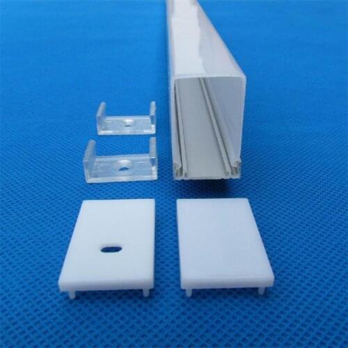 Free Shipping high quality 2m/pcs 40m/lot aluminum profile with cover and end caps and clips