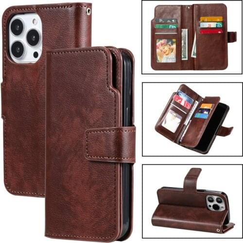 IPhone13 12 11 Xs Xr Flip Case Multifunction Wallet Leather Coque for iPhone 13 Pro Max Case iPhone12 Mini SE 2 6s 7 8 Plus Etui