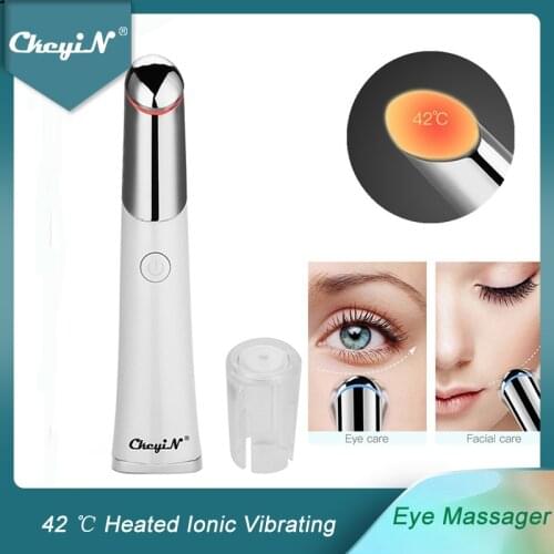 CkeyiN Ionic Eye Massager Roller Stick Thermal Vibration Eyes Massage Tool Remove Eye Pouch Dark Circles Puffiness Anti Wrinkle