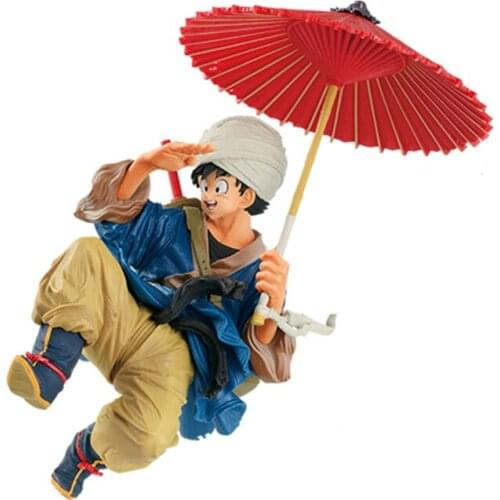 Dragon Ball Z Bandai Original SC styling Anime Figures Umbrella Goku BWFC2 Action Figure Model Dolls Toys Kids Gifts