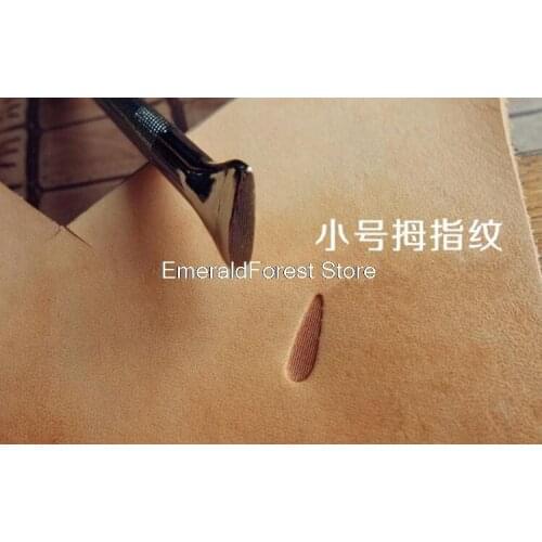 Leather carving tools Printing tools Casting self-produced printing tools Thumb pattern vertical grain Small