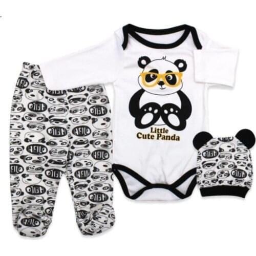 Newborn Essentials Natural 100% Cotton Baby Set Unisex White Triple Panda Set 0-9 Months Free Shipping Turkey Luxury Quality