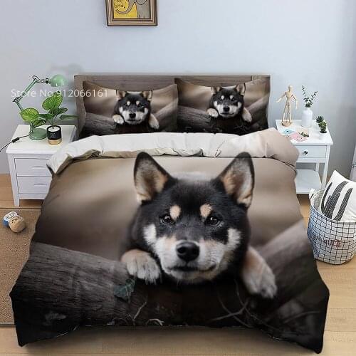 Shiba Inu Bedding Set Lovely Pet Dog Duvet Cover Cute Animal Kawaii Bed Line For Kids Boy Girl Bed Cover Set (No Sheets)