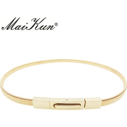 Maikun Metal Thin Belts for Women New Designer Women Belts Thin Golden Chain Belt Silver Chain Belt cinturon dorado