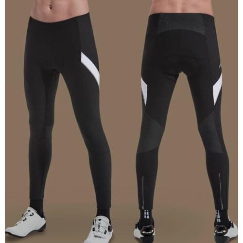 Santic Men Cycling Pants Winter Bicycle Long Pants Cushion MTB Bike Trousers Outdoor Sports Reflective Asian Size