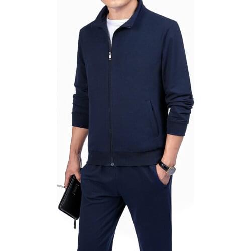 Men Sets Sporting Suit Soild Zipper Sweatshirt +Sweatpants Mens Clothing 2 Pieces Sets Slim 2021 New Tracksuit Large Size 5XL