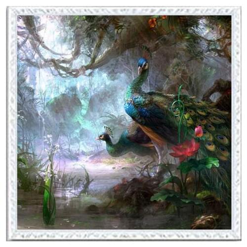 Needlework DIY 14CT Unprinted Cross Stitch kit Wall Decoration Home For Handmade Art Counted Embroidery Peacock Animal Craft