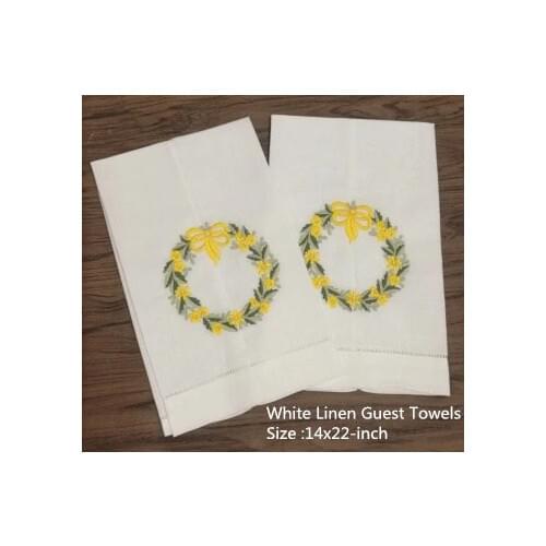 Set of 12 Home Garden Hand Towels Linen Hemstitched Tea Towel 14"X22"Cleaning Cloth Guest Hand Dish Kitchen Bathroom Towels