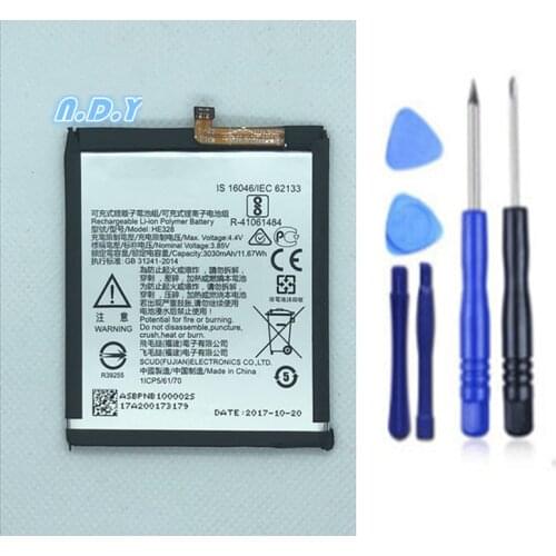 Original HE328 3030mAh Battery For Nokia 8 nokia8 Li-ion Polymer Replacement Batteries Bateria + Free Tools