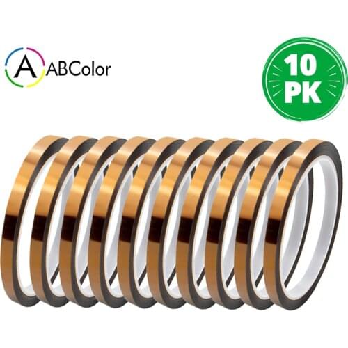 10PK Polyimide Tape For Kapton Tape 6mm Gold Adhesive Tape BGA High Temperature Heat Resistant Tape for 3D Printing Protection