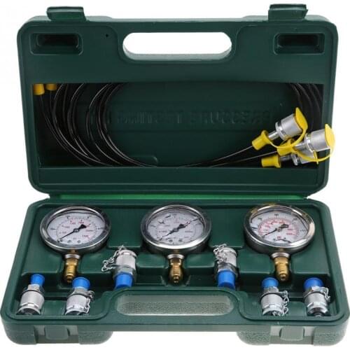 1 Set Portable Excavator Hydraulic Pressure Test Kit with Testing Point Coupling and Gauge Portable Hydraulic pressure guage