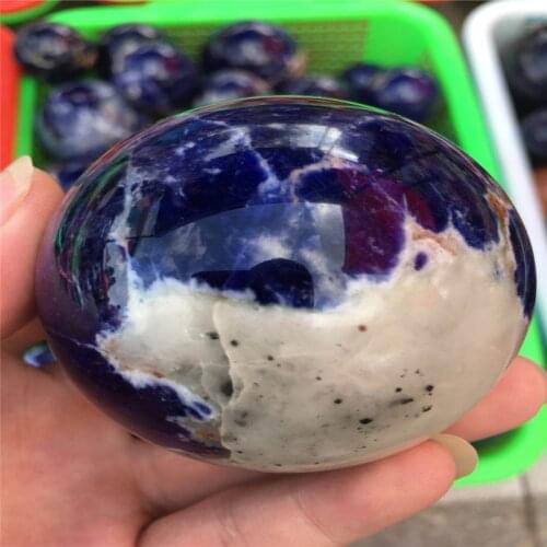 Natural crystal blue grain stone ball, crystal ball household decoration