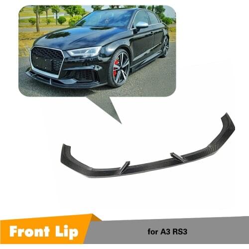 Carbon Fiber For Audi RS3 Base Sedan 4 Door 2017 2018 Front Bumper Lip