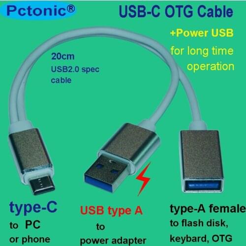 USB3.1 Type-C OTG Cable with External charging able additional etra charge power for Macbook USB-C mobile HDD flash disk drive