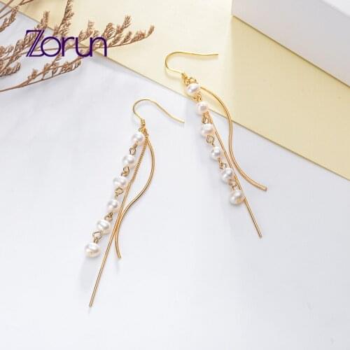 Zorun Natural Freshwater White Pearl Earring Fine/Fashion Jewelry 4-5MM 925 Sterling Silver For Women New Design Good Sale