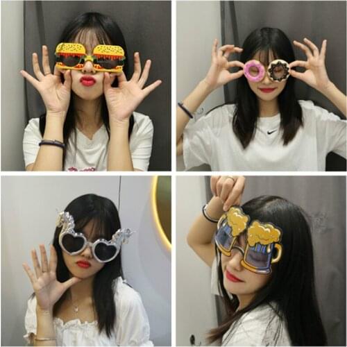 1pcs Hawaii Party Pink Donuts Glasses Wedding Birthday Sun Flower Sunglasses Carnival Event Unicorn Party Supplies