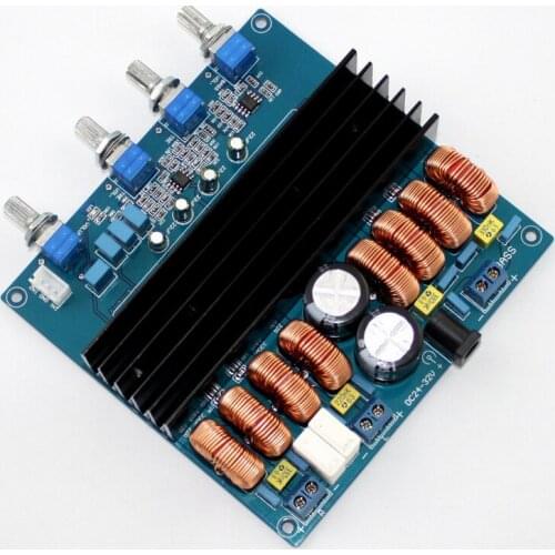 2*100W+200W TDA7498 power stereo subwoofer amplifier board audio 2.1 Class D Hifi TL072 preamplifier 2*2200UF amp for speakers