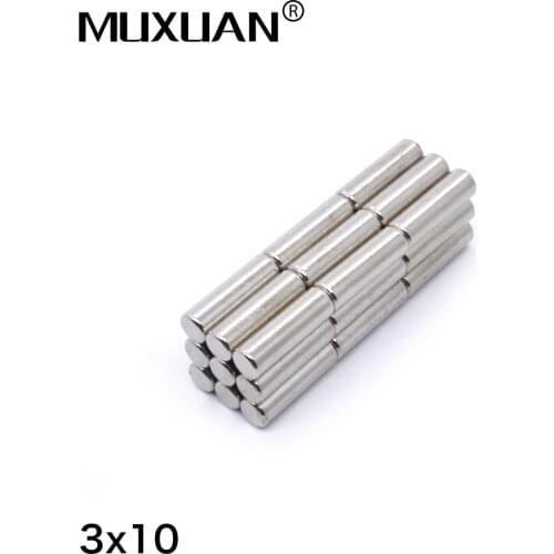 50~500pcs 3x10 mm N35 Strong Cylinder Rare Earth Magnet 3mm*10mm Round Neodymium Magnets 3x10mm Mini Small Magnet 3*10 mm