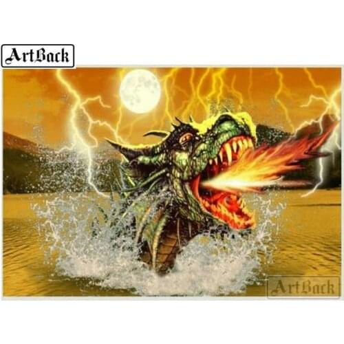 Animal full square round drill 5d diy diamond painting dragon 3d diamond embroidery diamond mosaic craft decoration gift ARC61