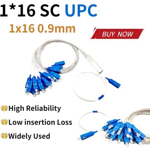 Free Shipping 1X16 PLC SC/UPC SM 0.9mm PVC 1m FTTH Fiber Optic Splitter Wholesale Price