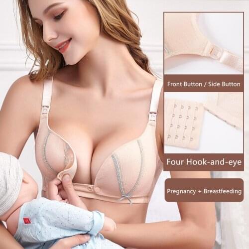 Maternity Bra Plus Size D Cup Front Open Breastfeeding Bra Sujetador Lactancia Nursing Bras Sexy Pregnancy Clothes For Women Top