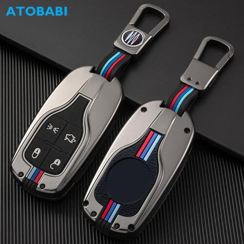 Zinc Alloy Car Key Case 4 Button Smart Remote Control Fobs Protector Cover For Maserati Levante GT Quattroporte Ghibli 2017 2018