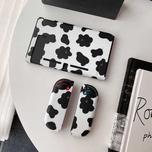 Black White Cow Grain Cute Design Gamepad Split Switch Shell Soft Protective Case For Nintendo Switch Cover