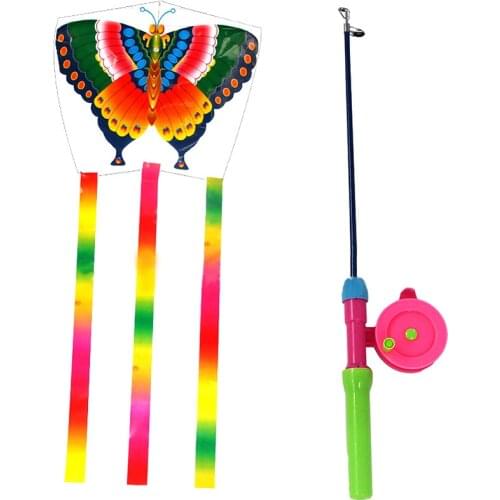 Outdoor Toys Colorful Parafoil Kite with 55 cm Tails 25m Flying Line Outdoor Soft Fly Kite Toys For Children Girls Boys Gift