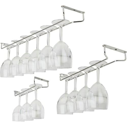 Stainless Steel Storage Bracket Foot Cup Wine-Bottle Rack Glass Cup Holder