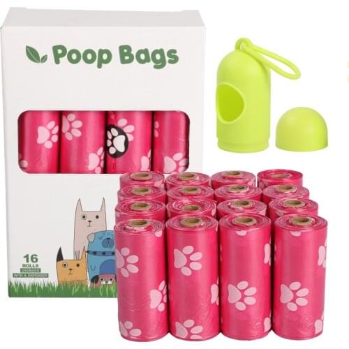 Eco Friendly Dog Poop Bag Biodegradable Leak Proof Dog Garbage Waste Bags with Dispenser Collector Pick Up Tool EPI Doggie Bags