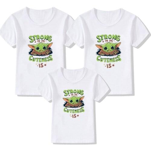 Disney Master Yoda T shirt Summer Women Men T-shirts Cool Streetwear Harajuku Star Wars Kids Girl Boy Children Tshirt Family Tee