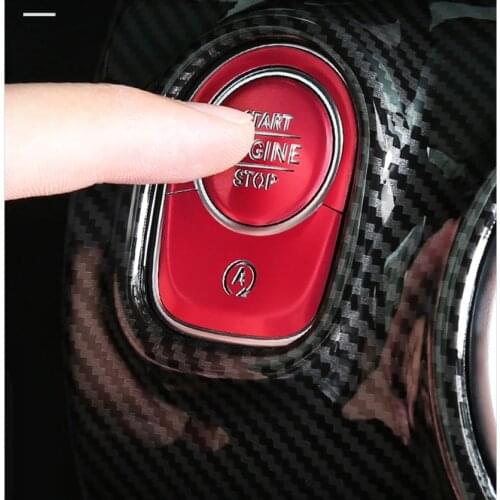 Car Engine Start Stop Switch Push Button Ring Trim Cover Stickers For Mercedes Benz A Class W177 V177 A180 A200 A220 A250 2019