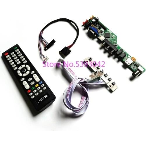 KIT for HB140WX1-100/101/200/300/400/500/503/600 40-Pin VGA AV LCD panel 1366*768 LVDS remote Analog TV control drive board