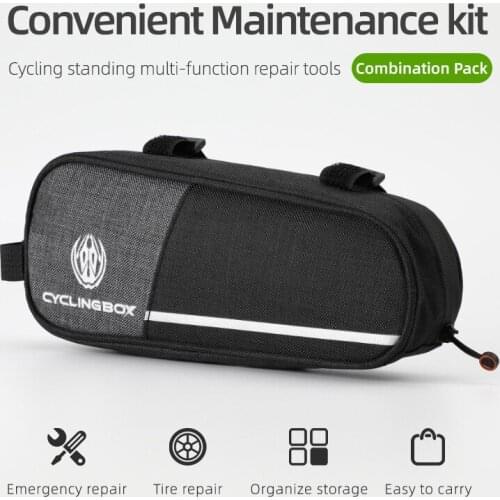 Bicycle Tire Repair Multi-Tool Kit Portable Function Bike Accessories Combination Tool + Aluminum Alloy Digital Display Pump