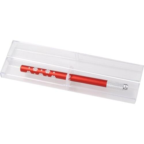 2017 new design red eyebrow microblading manual permanent makeup tattoo pen with nice jewel and box free shipping