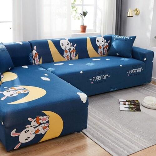 New Simple Cartoon Pattern Corner Sofa Cover for Living Room Couch Cover Slipcover Elastic Sectional Sofa Chaise Sofa 2021 F8541
