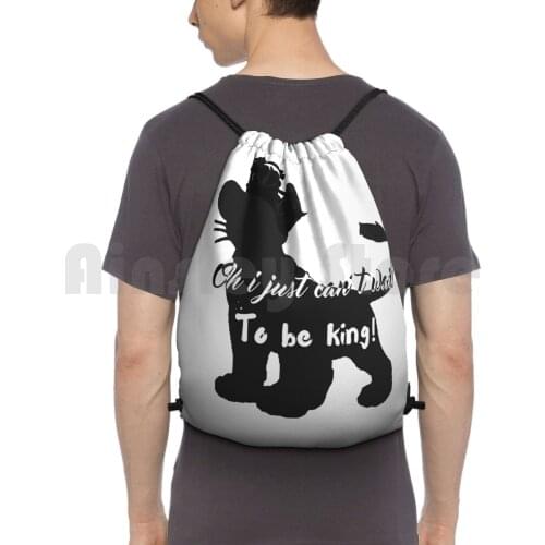 Oh I Just Can'T Wait To Be King-Lion King Backpack Drawstring Bag Riding Climbing Gym Bag Lion King Lion I Just Cant Wait To