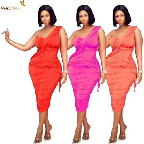Pleated skirt HAOOHU Summer Sexy Dress Elegant Fashion Drawstring Adjustable Midi Dress for Womens Suspender Dress 3 colors