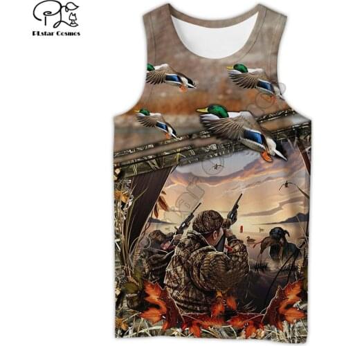 PLstar Cosmos NewFashion Animal Hunter Duck Hunting Camo Tattoo Men/Women 3Dprint Unisex Summer Sleeveless TankTop Vest Top B-3