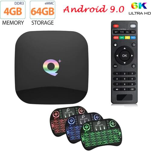 Q Plus Smart TV Box Android 9.0 TV Box 4GB RAM 32GB 64GB ROM 6K H.265 USB3.0 Allwinner H6 PK MX10 PRO H96 Set Top Box