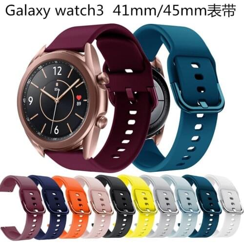 Silicone watchbands for Samsung Galaxy Watch 3 41mm 45mm bracelet smart sport strap for Samsung galaxy watch 42mm watch strap